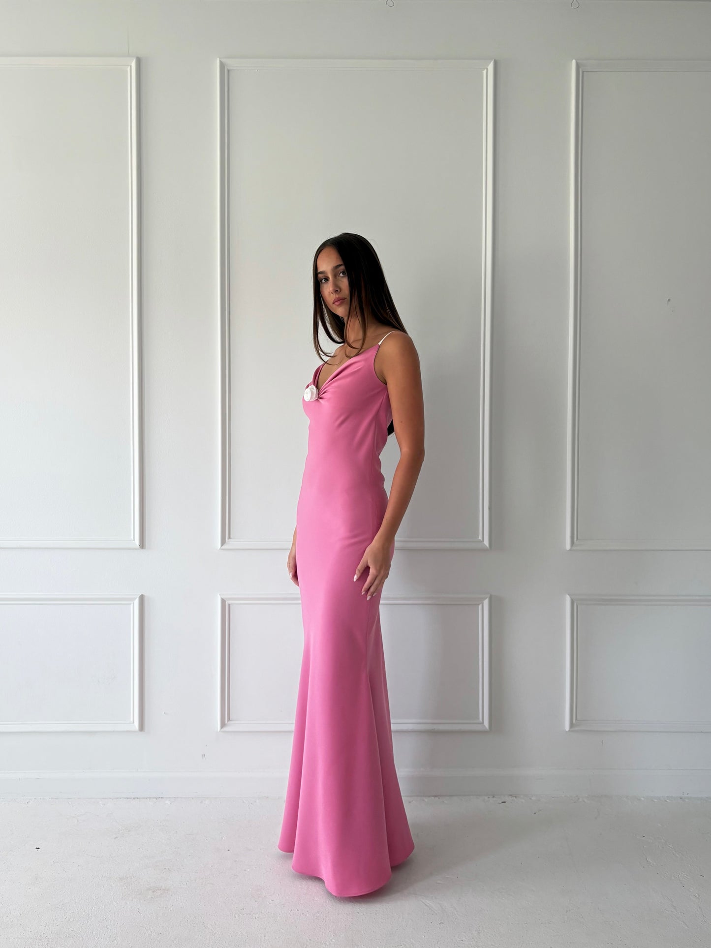 Rosette Bias Gown