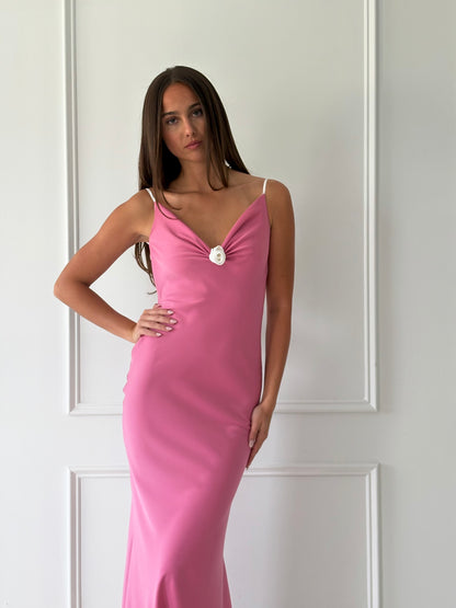 Rosette Bias Gown