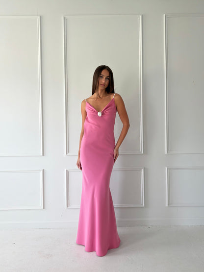 Rosette Bias Gown