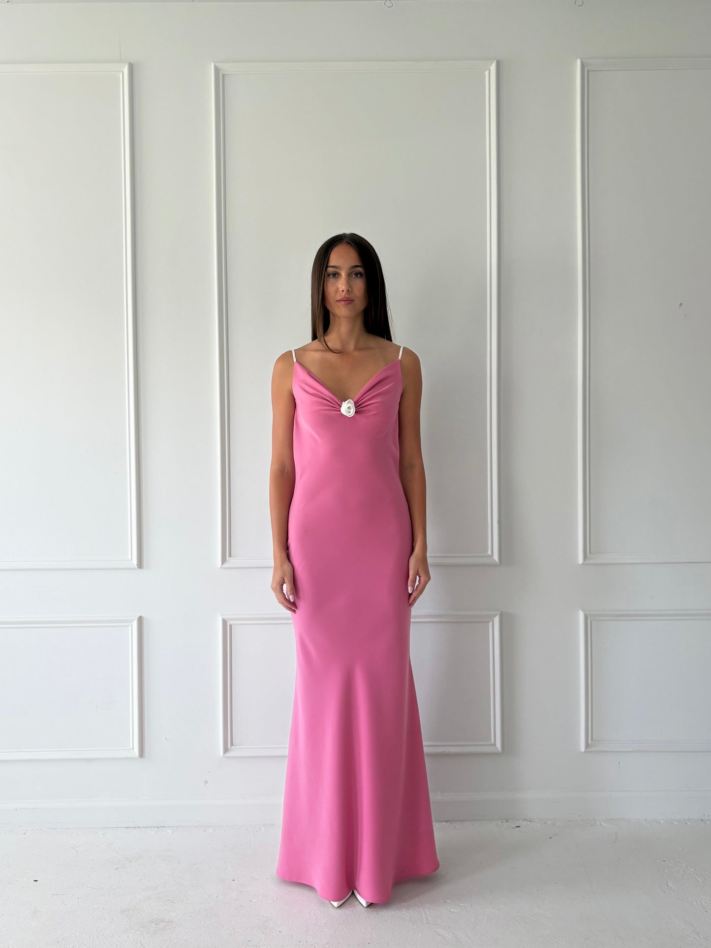 Rosette Bias Gown