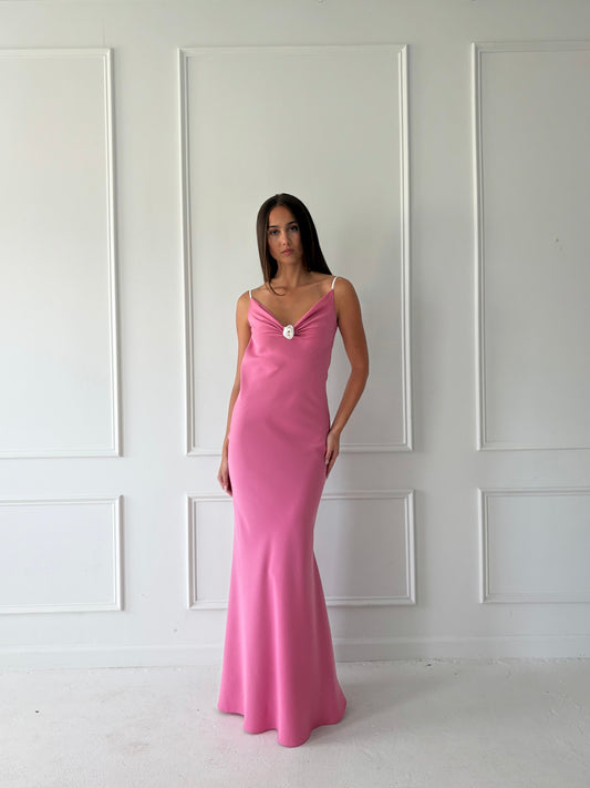 Rosette Bias Gown
