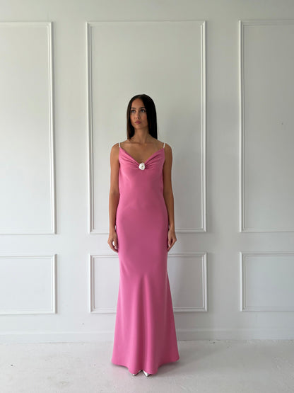 Rosette Bias Gown
