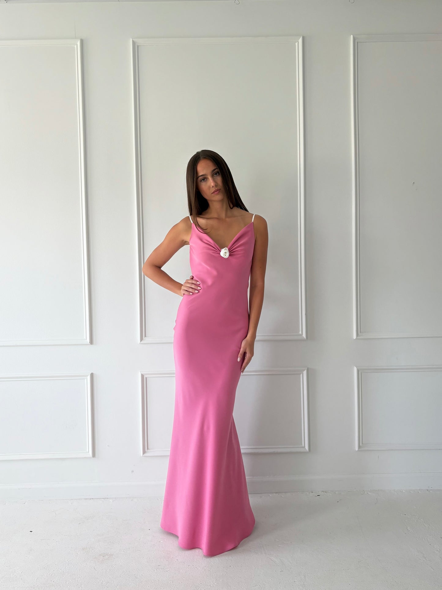 Rosette Bias Gown