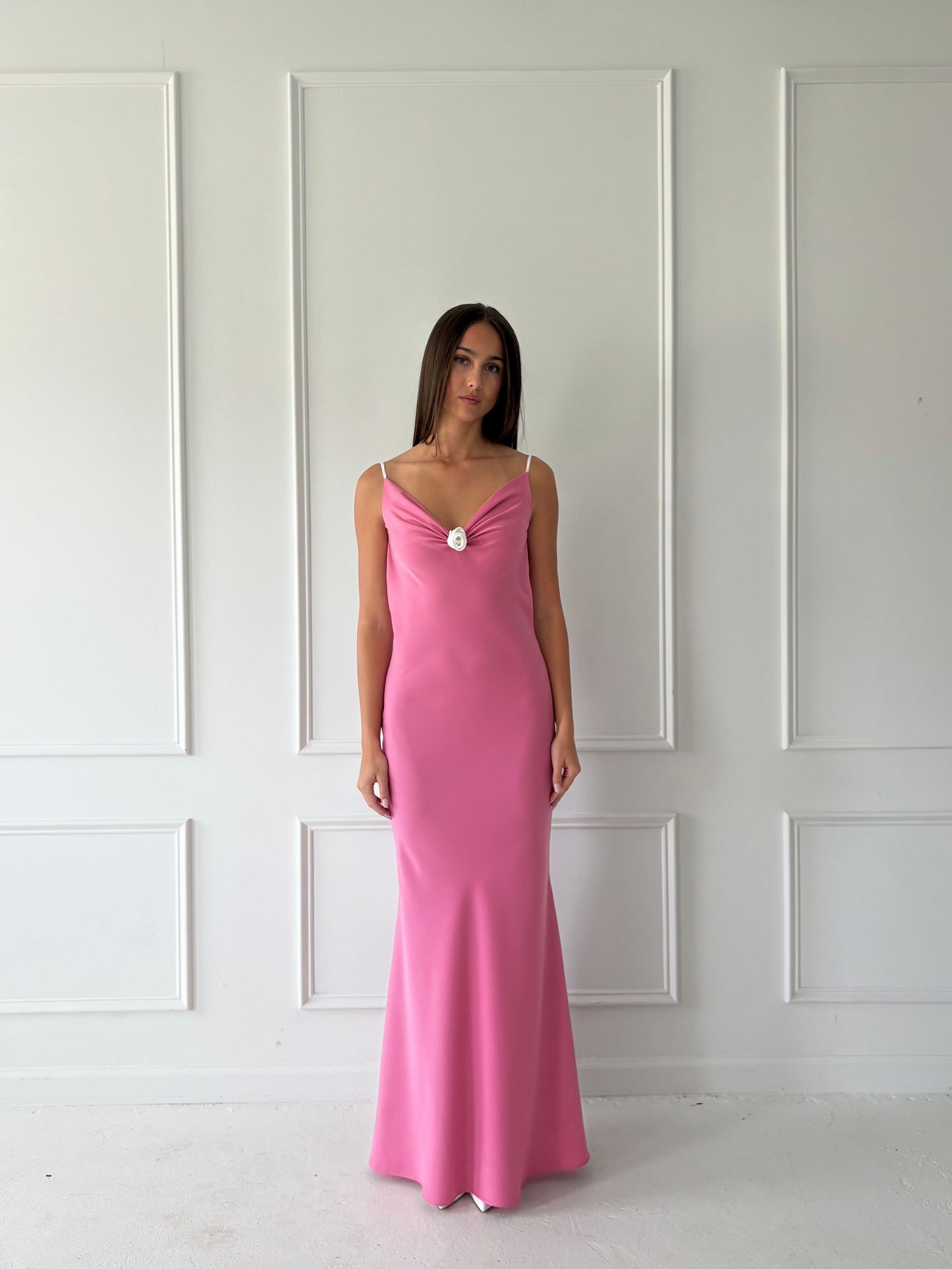 Rosette Bias Gown