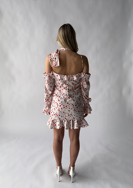 floral flounce mini dress