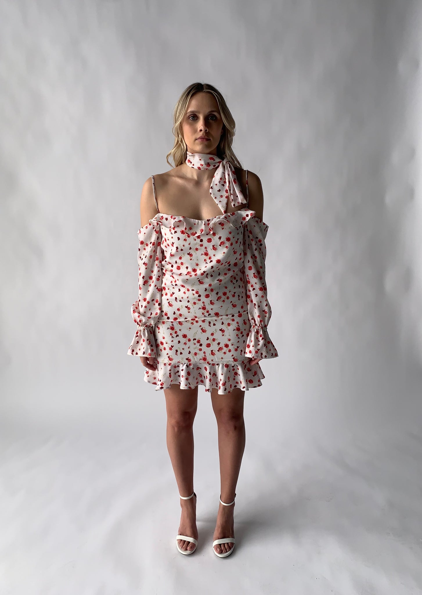 floral flounce mini dress